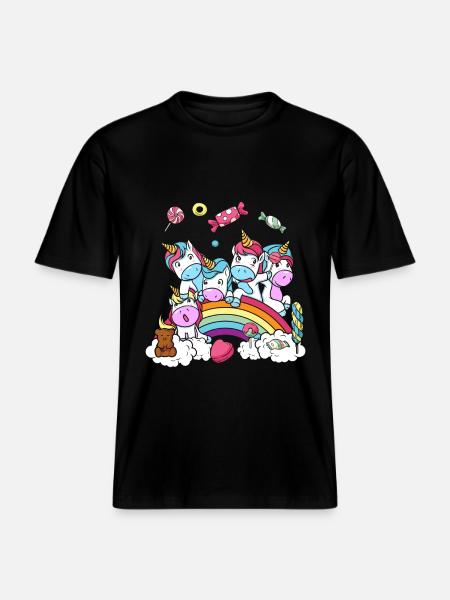 Birthday Gift Unicorn Party Daughter - RELAXED FIT Unisex Organic T-Shirt - black
