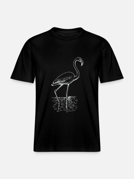 Flamingo tekening -  Uniseks RELAXED FIT bio-T-shirt - zwart