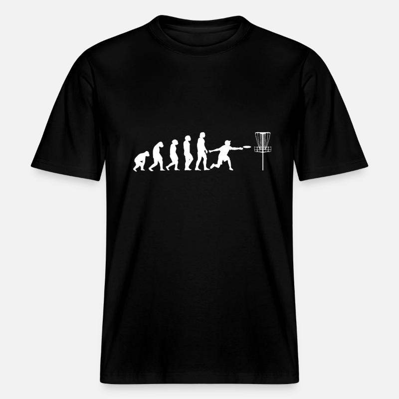 Disc Golf Evolution -  RELAXED FIT Unisex Organic T-Shirt - black