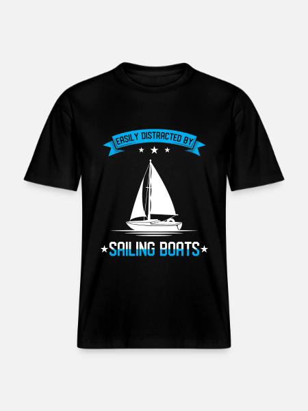 Sailing Sailor Gift - RELAXED FIT Unisex Organic T-Shirt - black