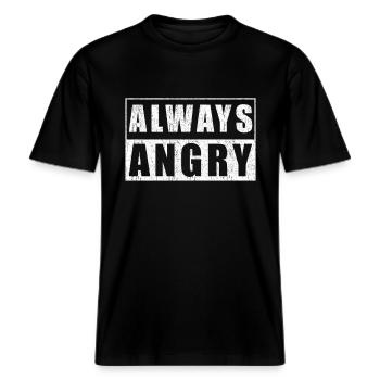 Anger angry getting angry -  RELAXED FIT Unisex Organic T-Shirt - black - Front - Alina (178cm) & Michal (187cm)