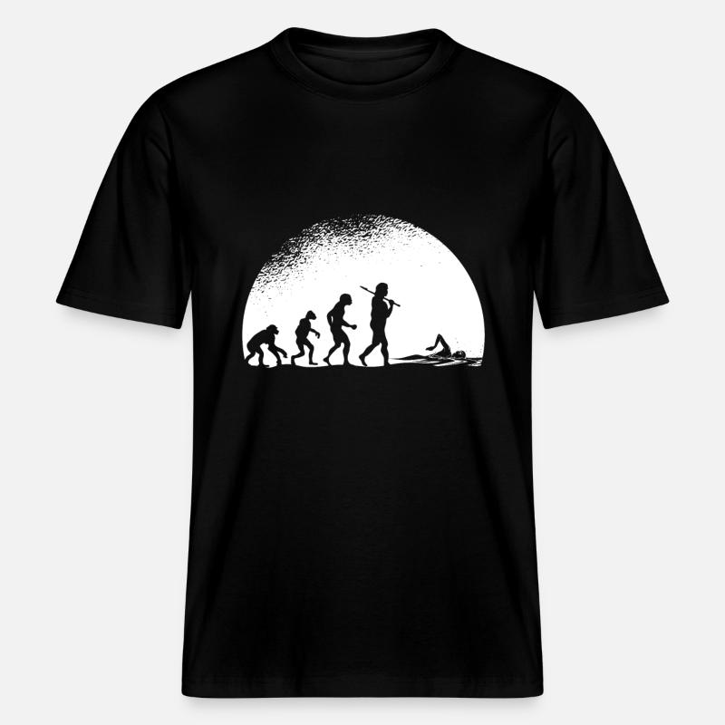 Evolution Natation -  T-shirt unisexe RELAXED FIT en coton bio - noir