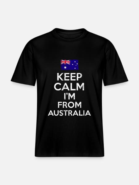 Australia Keep Calm -  RELAXED FIT Unisex Organic T-Shirt - black