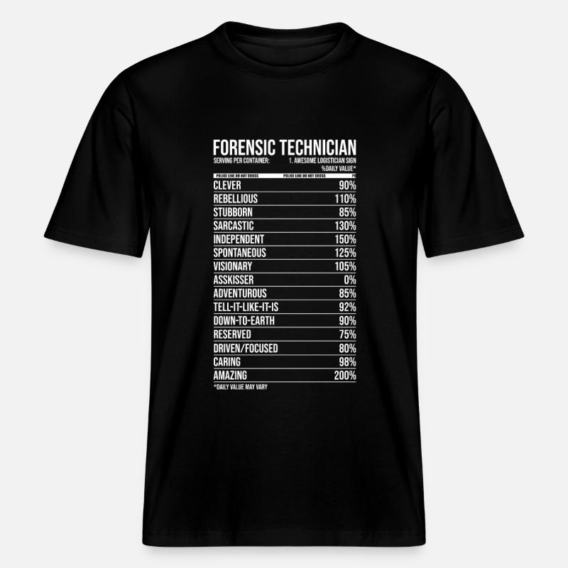 Forensic Technician -  RELAXED FIT Unisex Organic T-Shirt - black