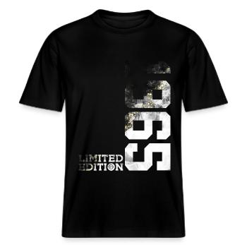 61. GEBURTSTAG LIMITED EDITION 1965 -  RELAXED FIT Unisex Organic T-Shirt - Schwarz - Vorne - Alina (178cm) & Michal (187cm)