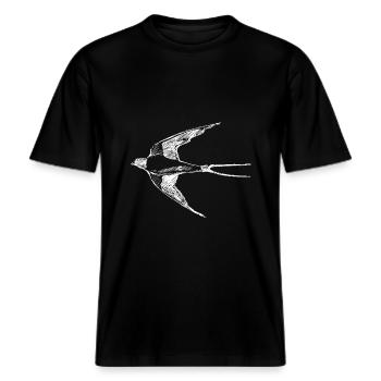 avaler -  T-shirt unisexe RELAXED FIT en coton bio - noir - Devant - Alina (178cm) & Michal (187cm)