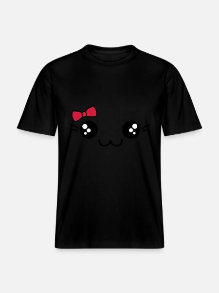 sweet face with loop - RELAXED FIT Unisex Organic T-Shirt - black