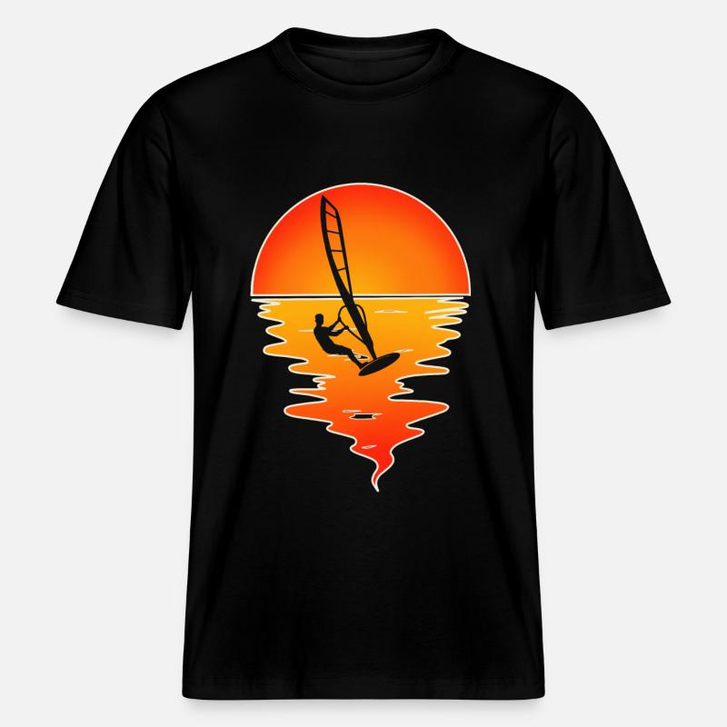 Windsurfen Windsurfer Windsurf - RELAXED FIT Unisex Organic T-Shirt - Schwarz