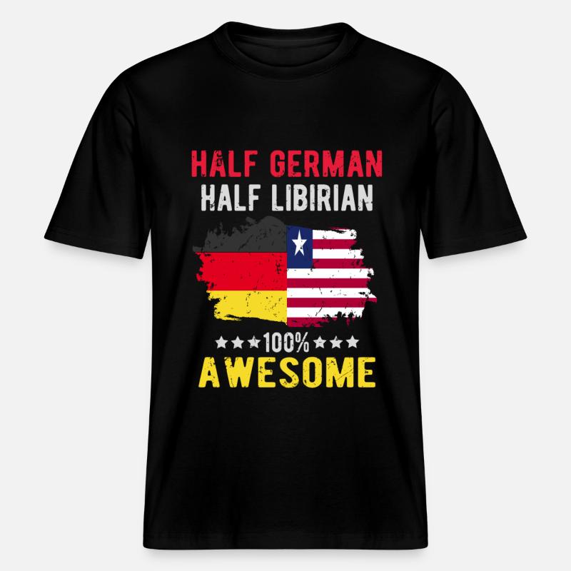 Half German Half Libyan -  RELAXED FIT Unisex Organic T-Shirt - black