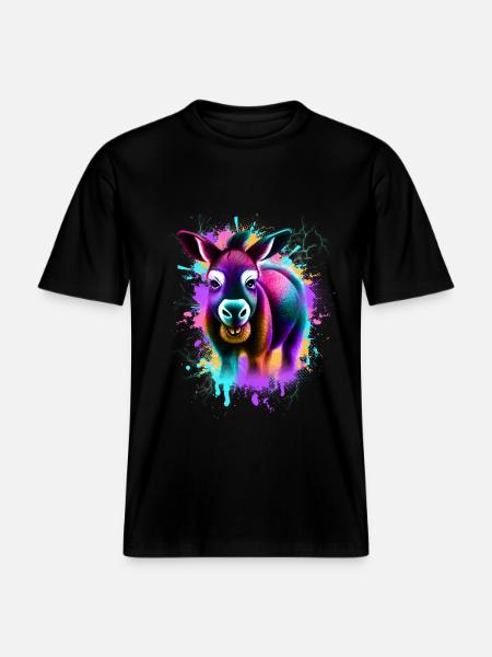Esel Bunt -  RELAXED FIT Unisex Organic T-Shirt - Schwarz