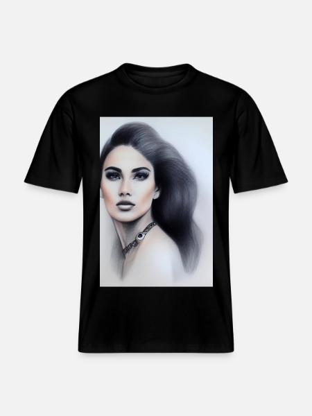 Frau mit Schmuck - RELAXED FIT Unisex Organic T-Shirt - Schwarz