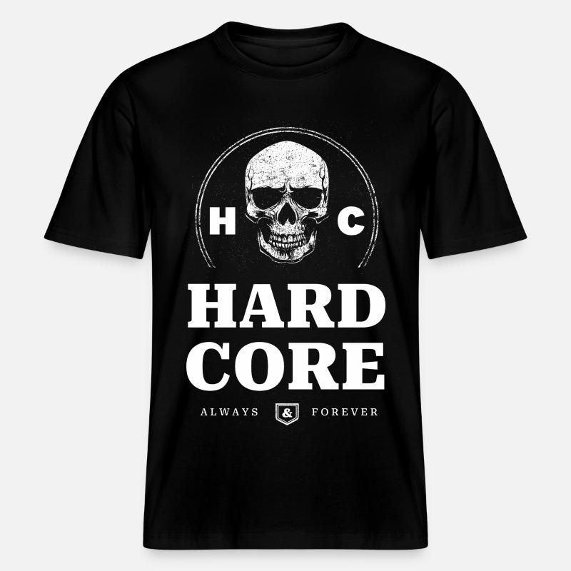 Skull Hardcore -  T-shirt unisexe RELAXED FIT en coton bio - noir