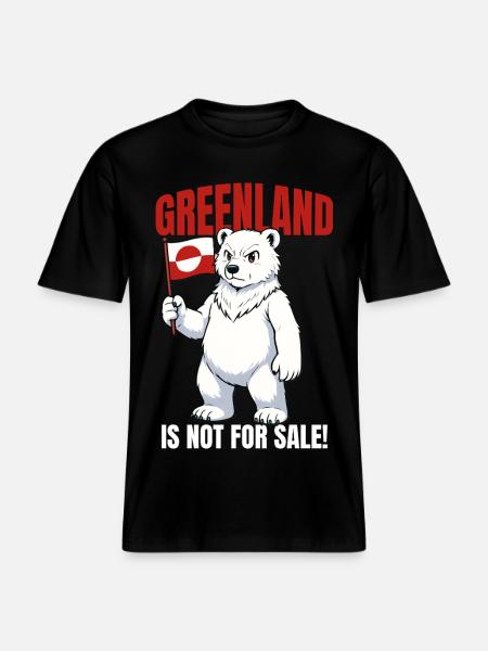 Grønland er ikke til salg Skjorte - Økologisk unisex T-shirt RELAXED FIT - sort