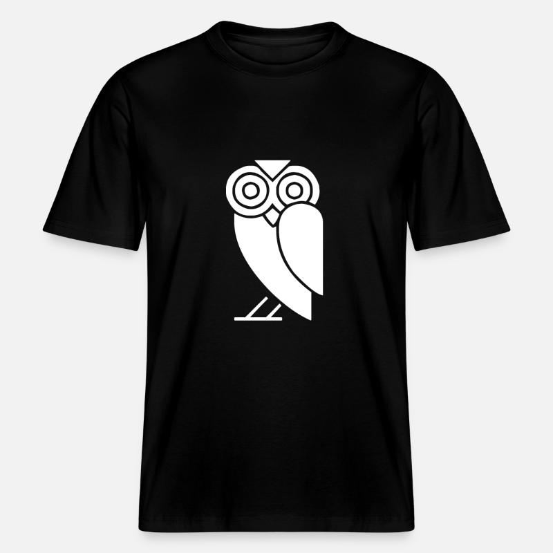 Comic Eule -  RELAXED FIT Unisex Organic T-Shirt - Schwarz