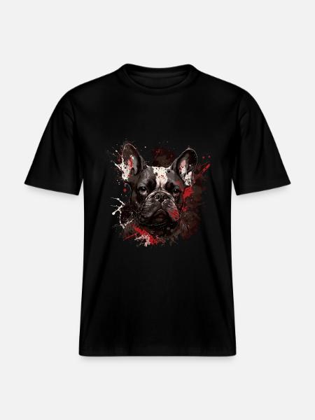 French Bulldog - RELAXED FIT Unisex Organic T-Shirt - black