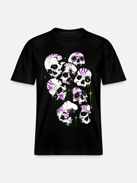 Skulls Skull Halloween Sugar Skulls - RELAXED FIT Unisex Organic T-Shirt - black