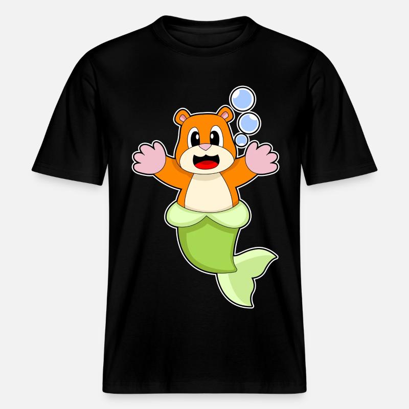 Hamster Sirène -  T-shirt unisexe RELAXED FIT en coton bio - noir