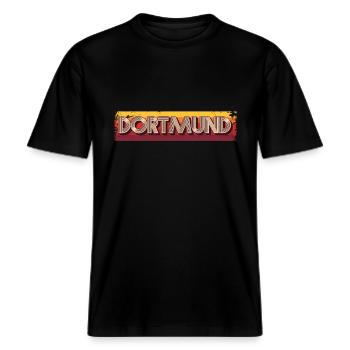 Dortmunderin Dortmunder Dortmund -  RELAXED FIT Unisex Organic T-Shirt - Schwarz - Vorne - Alina (178cm) & Michal (187cm)