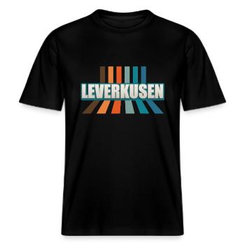 Leverkusenerin Leverkusener Leverkusen -  RELAXED FIT Unisex Organic T-Shirt - Schwarz - Vorne - Alina (178cm) & Michal (187cm)