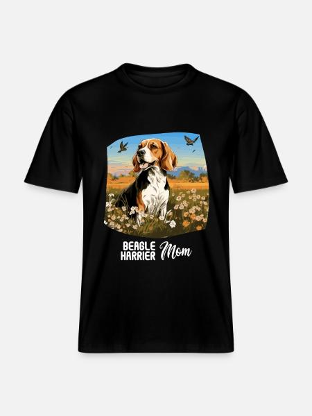 Dog Beagle Harrier - RELAXED FIT Unisex Organic T-Shirt - black