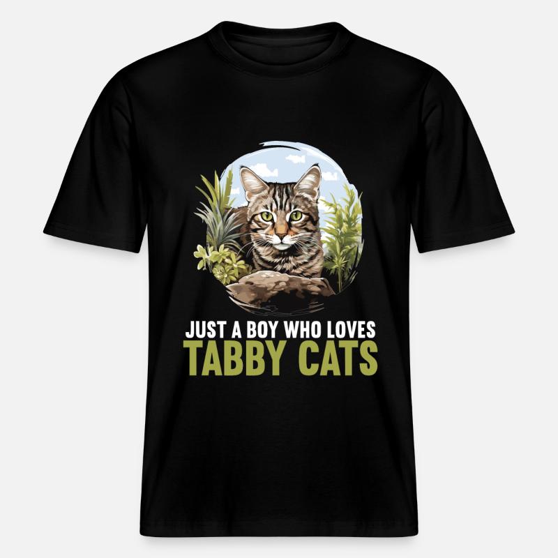 Tabby Kätzchen Tabby Katze -  RELAXED FIT Unisex Organic T-Shirt - Schwarz