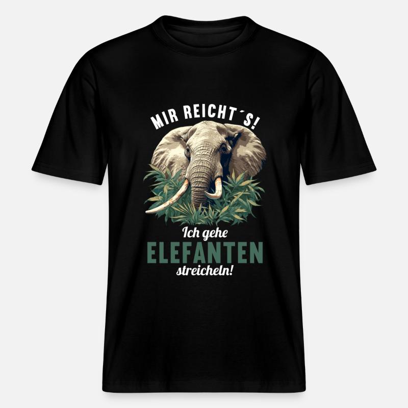 Éléphant Éléphant -  T-shirt unisexe RELAXED FIT en coton bio - noir