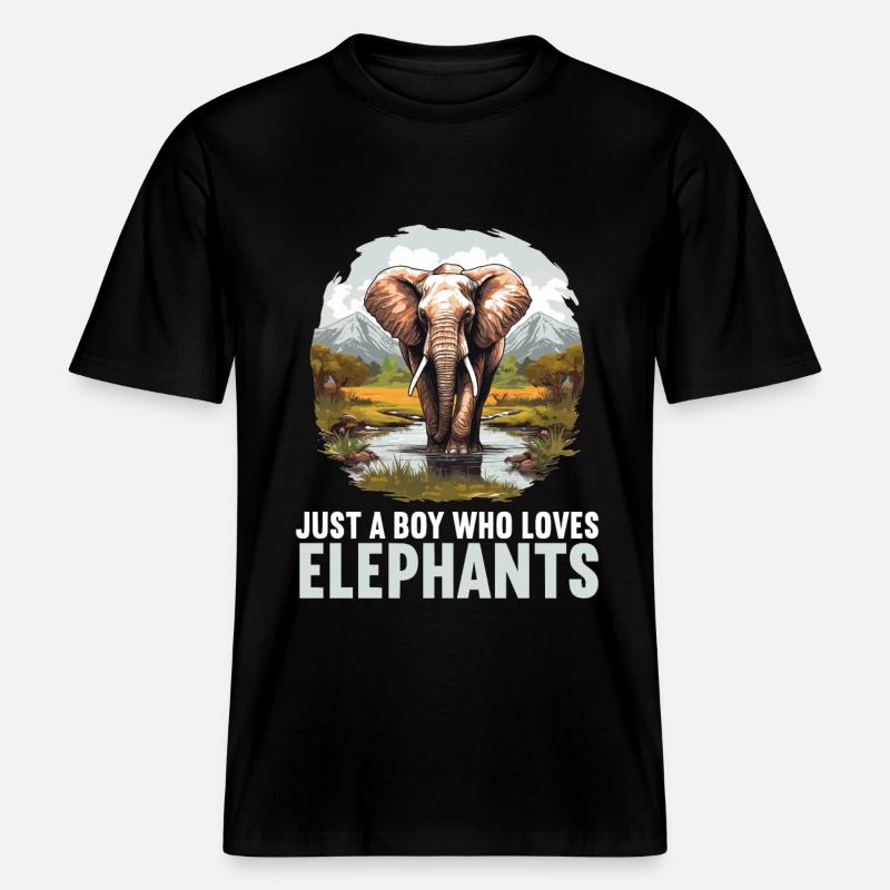 Éléphant Éléphant -  T-shirt unisexe RELAXED FIT en coton bio - noir