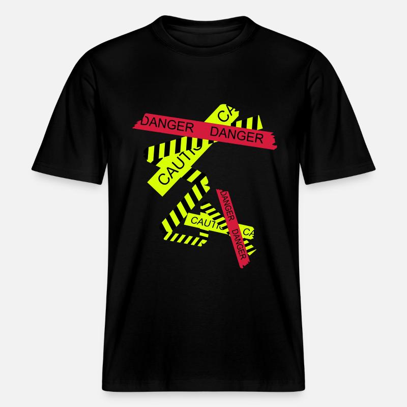 Attention, risque - T-shirt unisexe RELAXED FIT en coton bio - noir