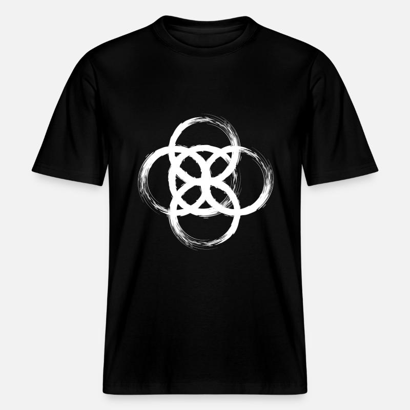 Symbole celtique Roue d’être -  T-shirt unisexe RELAXED FIT en coton bio - noir