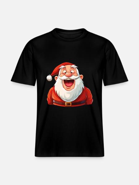 Lustiger Weihnachtsmann Lacht Weihnachten Lustig -  RELAXED FIT Unisex Organic T-Shirt - Schwarz