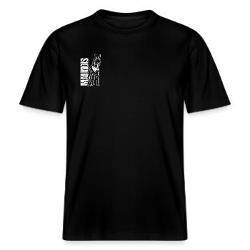 MALINOIS Portrait Hund Hunde Wilsigns -  RELAXED FIT Unisex Organic T-Shirt - Schwarz - Vorne - Alina (178cm) & Michal (187cm)