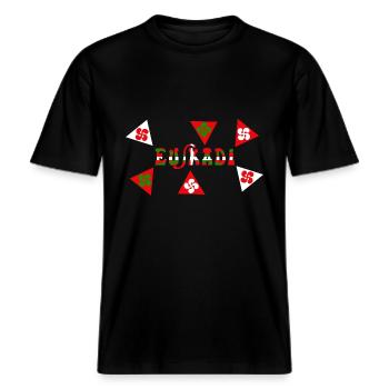 Euskadi Pays Basque -  T-shirt unisexe RELAXED FIT en coton bio - noir - Devant - Alina (178cm) & Michal (187cm)