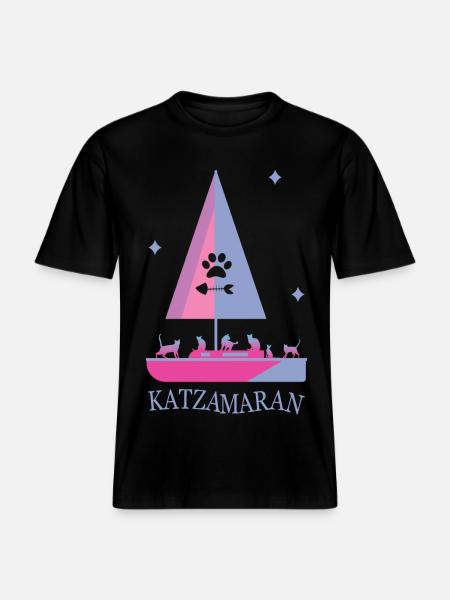 Katzamaran Boot - RELAXED FIT Unisex Organic T-Shirt - Schwarz