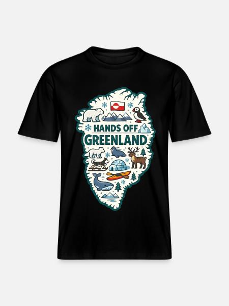 Hænderne væk fra Grønland Europa Solidaritet -  Økologisk unisex T-shirt RELAXED FIT - sort
