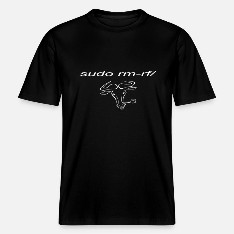 Linux sudo avec Linux Gnu -  T-shirt unisexe RELAXED FIT en coton bio - noir