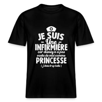 Je Suis Une Infirmière Humour Cadeau Infirmière -  T-shirt unisexe RELAXED FIT en coton bio - noir - Devant - Alina (178cm) & Michal (187cm)