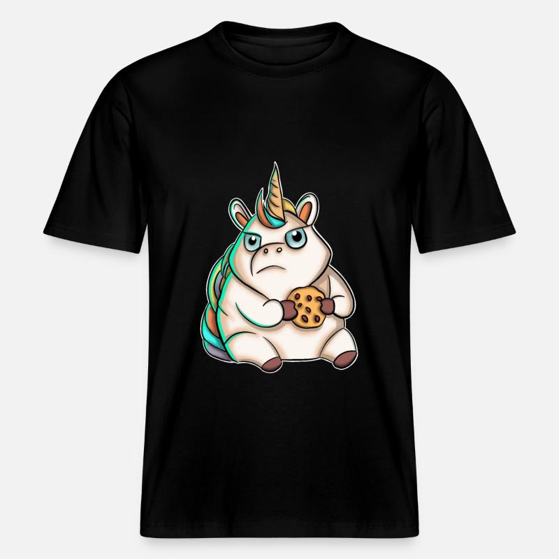 Biscuit licorne -  T-shirt unisexe RELAXED FIT en coton bio - noir
