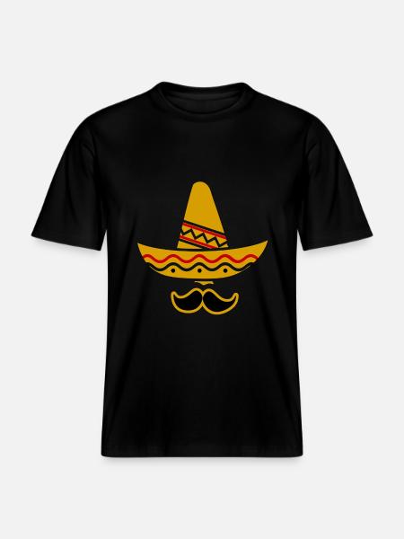 Mexico Mexican with hat - RELAXED FIT Unisex Organic T-Shirt - black