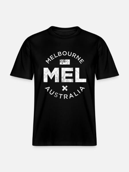 MEL, Melbourne Australia -  RELAXED FIT Unisex Organic T-Shirt - black