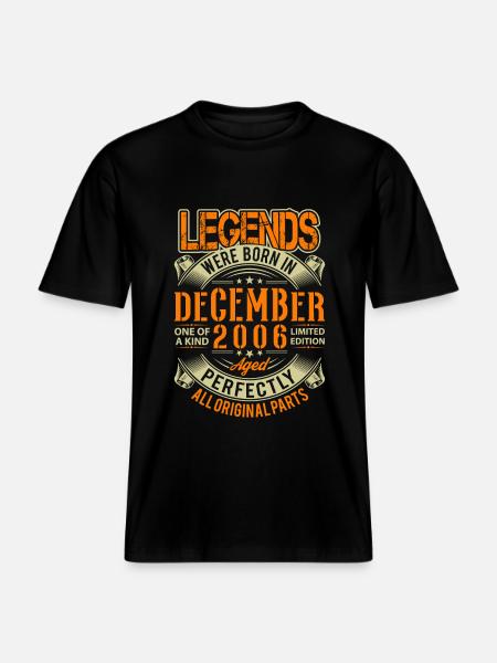 2006 December Birthday Legend - RELAXED FIT Unisex Organic T-Shirt - black