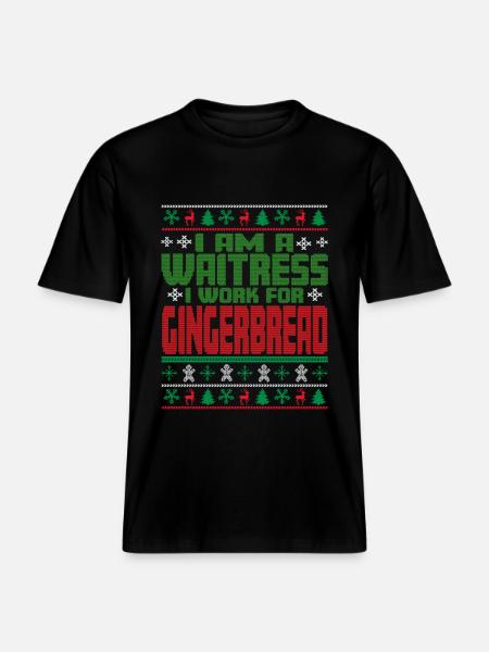 Waitress Christmas Quote - RELAXED FIT Unisex Organic T-Shirt - black