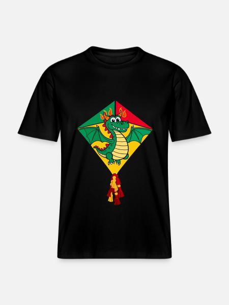 Süßer Flugdrachen - RELAXED FIT Unisex Organic T-Shirt - Schwarz