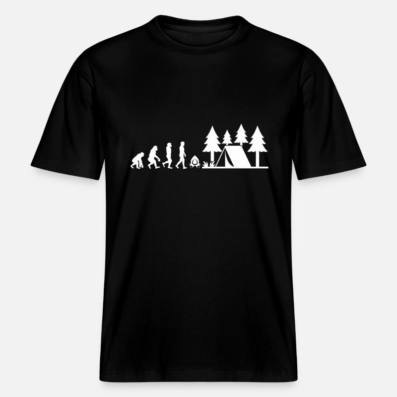 ÉVOLUTION DU CAMPING -  T-shirt unisexe RELAXED FIT en coton bio - noir