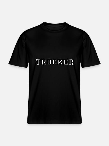 Trucker - RELAXED FIT Unisex Organic T-Shirt - black