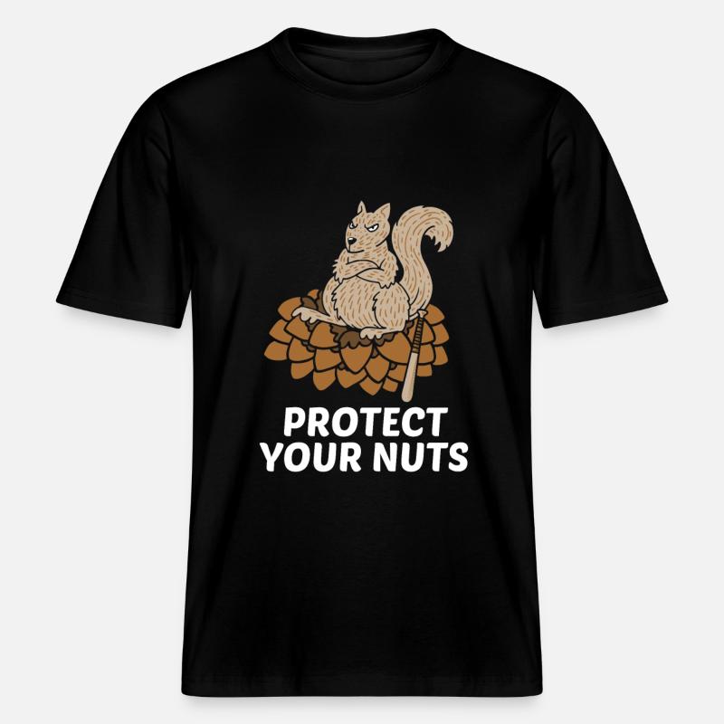 Protect your nuts gift -  RELAXED FIT Unisex Organic T-Shirt - black
