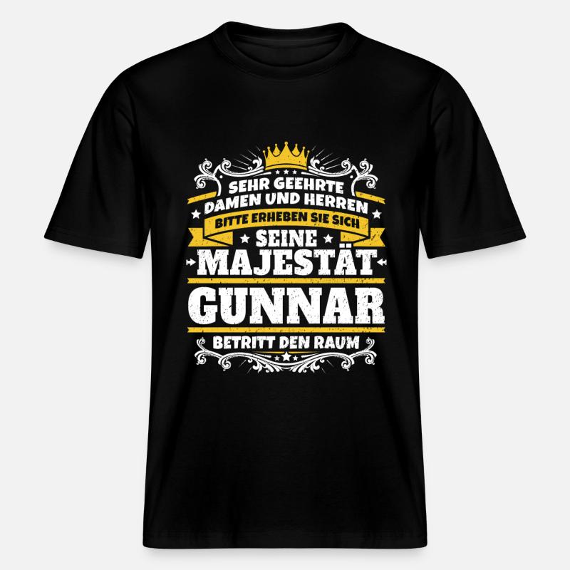 Sa Majesté Gunnar - T-shirt unisexe RELAXED FIT en coton bio - noir