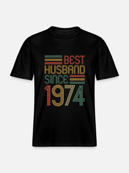 Best husband since 1974 50th wedding anniversary -  RELAXED FIT Unisex Organic T-Shirt - black