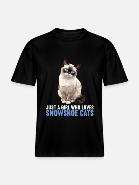 Snowshoe Kitten Snowshoe Cat - RELAXED FIT Unisex Organic T-Shirt - black
