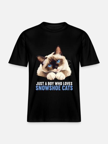 Snowshoe Kitten Snowshoe Cat - RELAXED FIT Unisex Organic T-Shirt - black