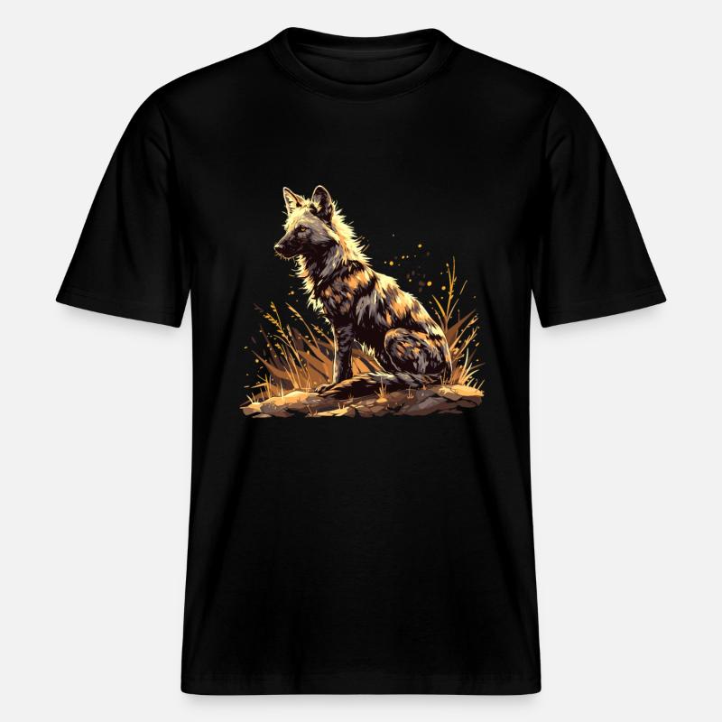 Loups d’Aardwolf -  T-shirt unisexe RELAXED FIT en coton bio - noir